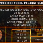 PREDIKSI TOGEL SENTOSA TOTO POOLS 28 JULI 2025
