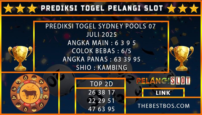 PREDIKSI TOGEL SYDNEY POOLS 07 JULI 2025