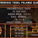 PREDIKSI TOGEL TAIPEI 22 JULI 2025