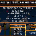 PREDIKSI TOGEL TAIPEI POOLS 09 JULI 2025