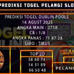PREDIKSI TOGEL DUBLIN POOLS 16 AGUST 2025