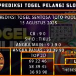 PREDIKSI TOGEL SENTOSA TOTO POOLS 15 AGUSTUS 2025