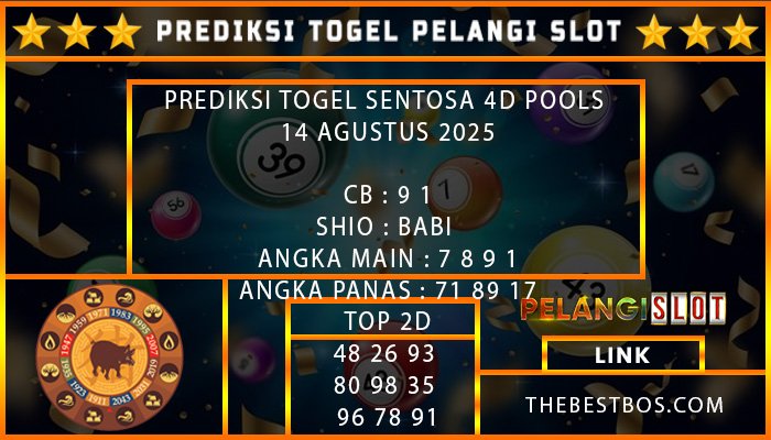 PREDIKSI TOGEL SENTOSA 4D POOLS 14 AGUSTUS 2025