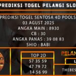 PREDIKSI TOGEL SENTOSA 4D POOLS 03 AGUST 2025