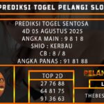 PREDIKSI TOGEL SENTOSA 4D 05 AGUSTUS 2025