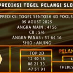 PREDIKSI TOGEL SENTOSA 4D POOLS 09 AGUST 2025