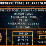 PREDIKSI TOGEL SENTOSA 4D POOLS 10 AGUST 2025