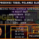 PREDIKSI TOGEL SENTOSA TOTO POOLS 16 AGUST 2025