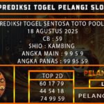PREDIKSI TOGEL SENTOSA TOTO POOLS 18 AGUSTUS 2025
