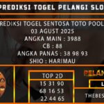 PREDIKSI TOGEL SENTOSA TOTO POOLS 03 AGUST 2025