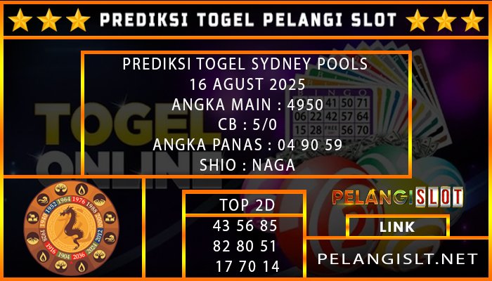 PREDIKSI TOGEL SYDNEY POOLS 16 AGUST 2025