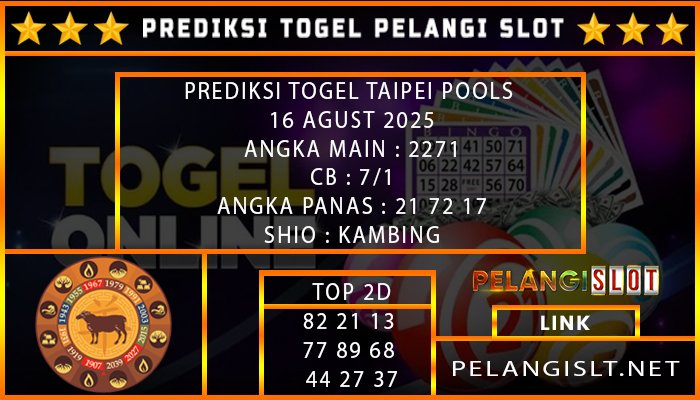 PREDIKSI TOGEL TAIPEI POOLS 16 AGUST 2025