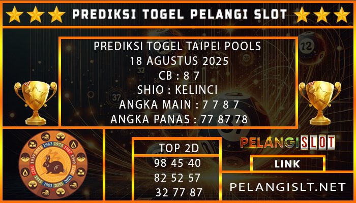 PREDIKSI TOGEL TAIPEI POOLS 18 AGUSTUS 2025
