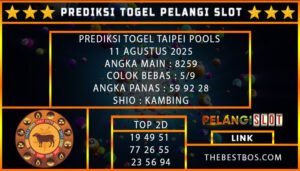 PREDIKSI TOGEL TAIPEI POOLS 11 AGUSTUS 2025