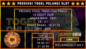 PREDIKSI TOGEL TRAVELOKA POOLS 16 AGUST 2025